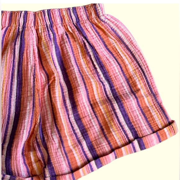 NWT Free People XS Sunday Morning Boxer Shorts in Pink Stripe NEW - Picture 11 of 11
